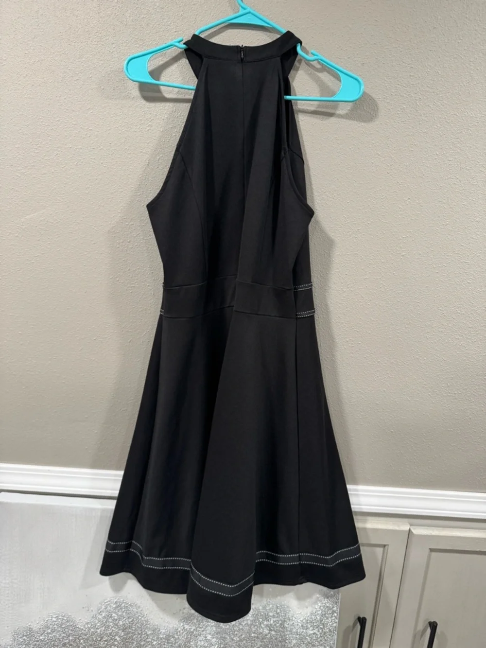 NWT Classic Black Halter Fit & Flare Mini Dress - Picture 7 of 7